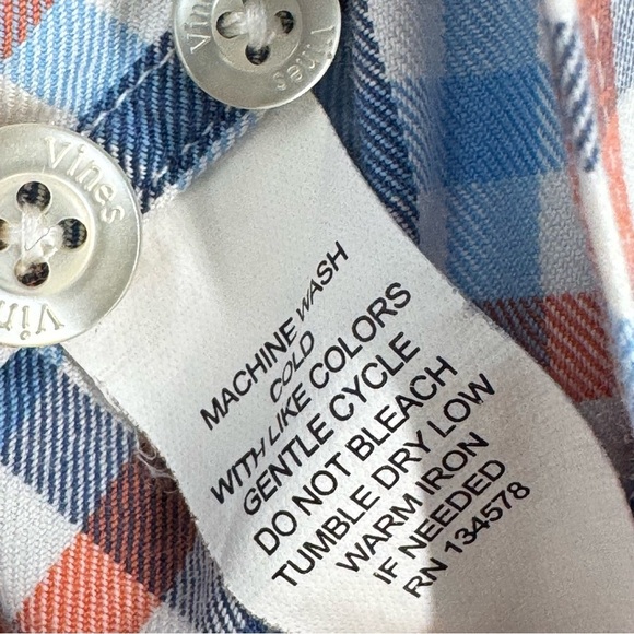 Vineyard Vines Men's Plaid Shirt - Blue and Orange - Picture 7 of 7